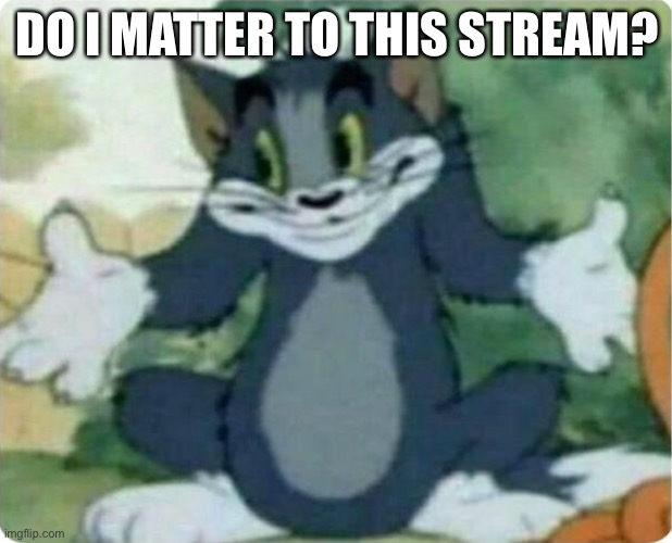 trend | DO I MATTER TO THIS STREAM? | image tagged in tom shrugging | made w/ Imgflip meme maker