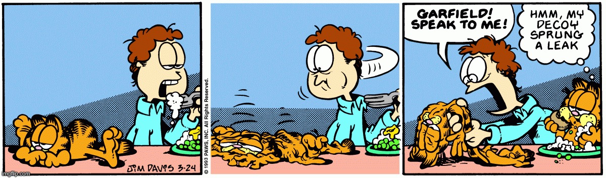 And now, the origin to the Deflated Garf | made w/ Imgflip meme maker