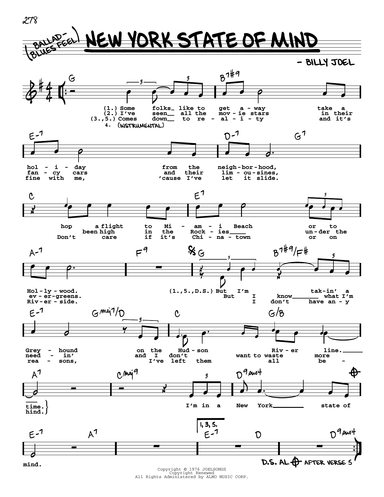 New York State of mind Sheet music Blank Meme Template