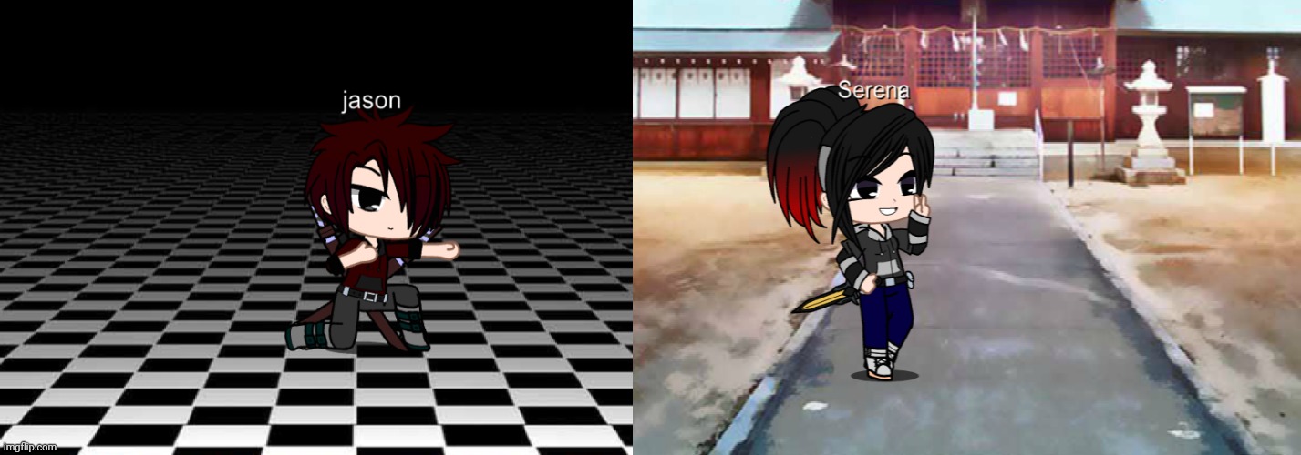 Pov: you see these to fighting Wdyd. Op ocs allowed | image tagged in jason,serena gacha | made w/ Imgflip meme maker