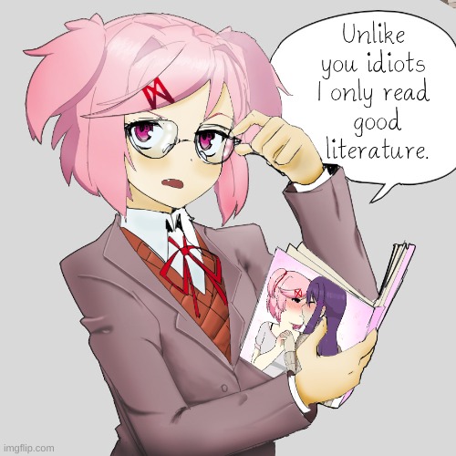 make this a meme template by replacing the yuri x natsuki pic with something else | image tagged in ddlc,gay,fanart | made w/ Imgflip meme maker