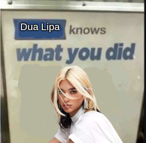 Dua Lipa knows what you did Blank Meme Template