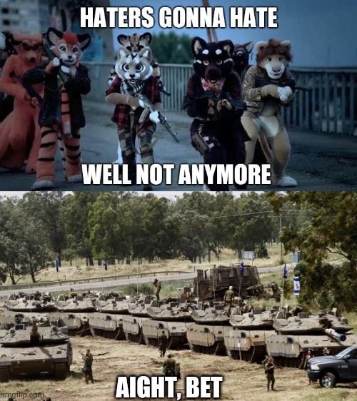 Furries be like | AIGHT, BET | image tagged in anti furry | made w/ Imgflip meme maker