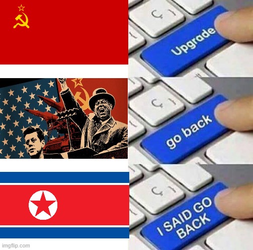 I SAID GO BACK | image tagged in i said go back,soviet,russian,please help im in a basement,left wing | made w/ Imgflip meme maker