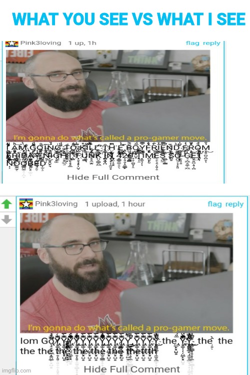 WHAT YOU SEE VS WHAT I SEE | image tagged in blank white template | made w/ Imgflip meme maker