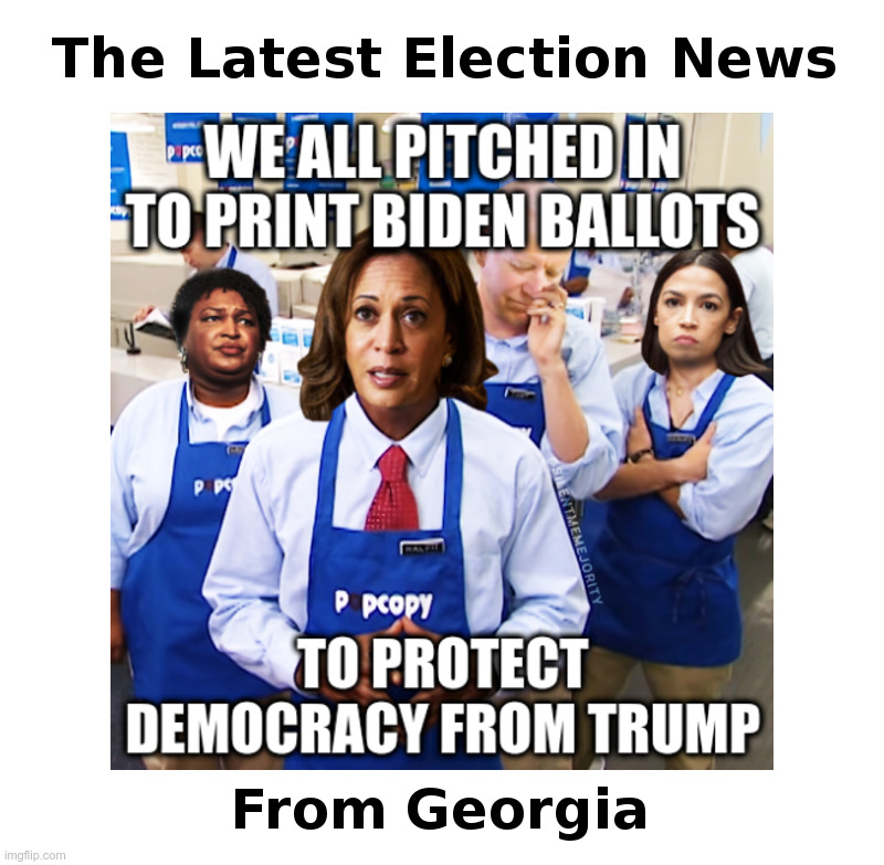 Democrats Printing Biden Ballots To Save Democracy From Trump | image tagged in kamala harris,stacy abrams,joe biden,alexandria ocasio-cortez,georgia,voter fraud | made w/ Imgflip meme maker