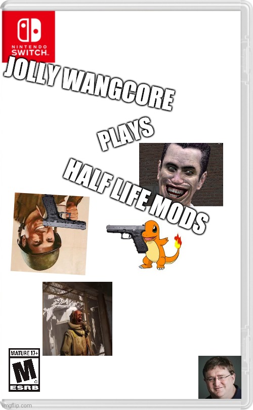 Nintendo Switch Cartridge Case | JOLLY WANGCORE; PLAYS; HALF LIFE MODS | image tagged in nintendo switch cartridge case | made w/ Imgflip meme maker