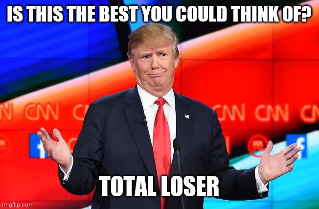 IS THIS THE BEST YOU COULD THINK OF? TOTAL LOSER | made w/ Imgflip meme maker