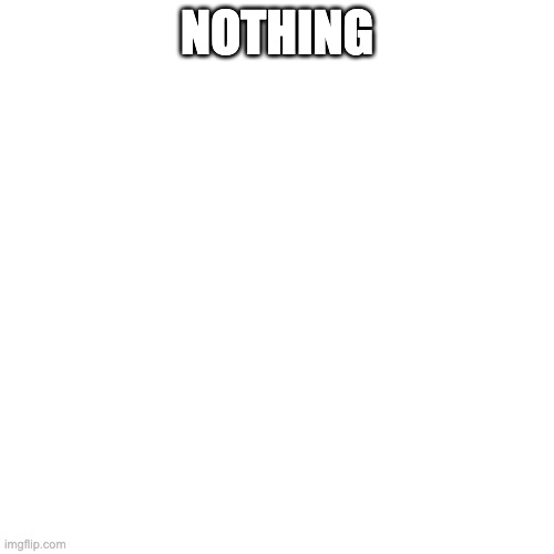 Blank Transparent Square | NOTHING | image tagged in memes,blank transparent square | made w/ Imgflip meme maker