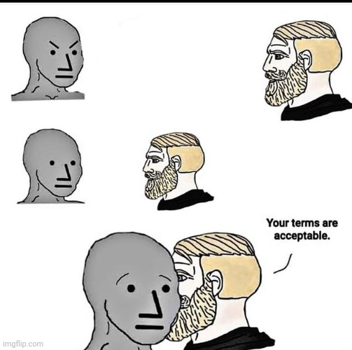 Your terms are acceptable blank | image tagged in wojack,chad,npc | made w/ Imgflip meme maker