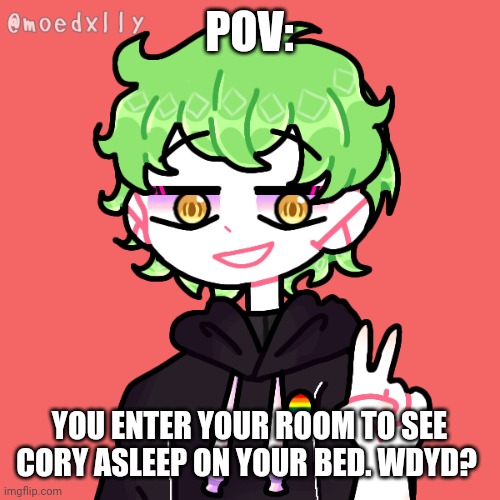 POV:; YOU ENTER YOUR ROOM TO SEE CORY ASLEEP ON YOUR BED. WDYD? | made w/ Imgflip meme maker