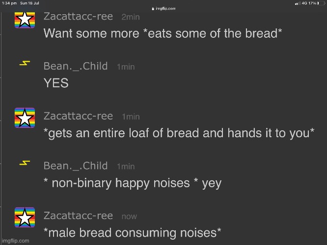 *bread consuming noises* | image tagged in w | made w/ Imgflip meme maker