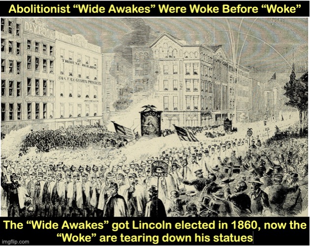 Wide Awakes to Wokes | image tagged in woke | made w/ Imgflip meme maker