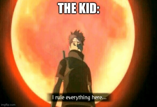 I rule everything here | THE KID: | image tagged in i rule everything here | made w/ Imgflip meme maker