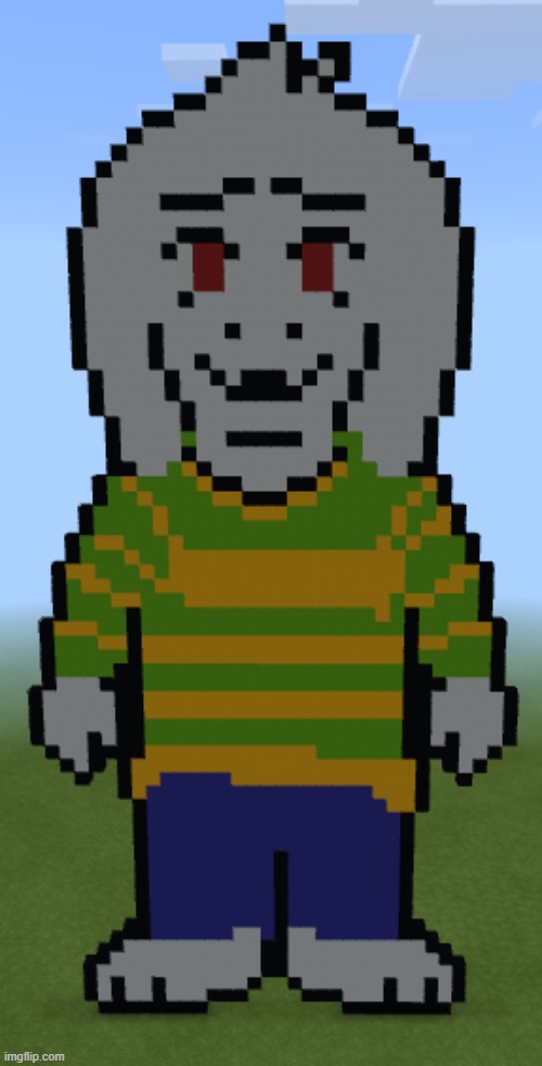 Asriel! (I did him a long time ago though) | image tagged in undertale,asriel,pixel art | made w/ Imgflip meme maker