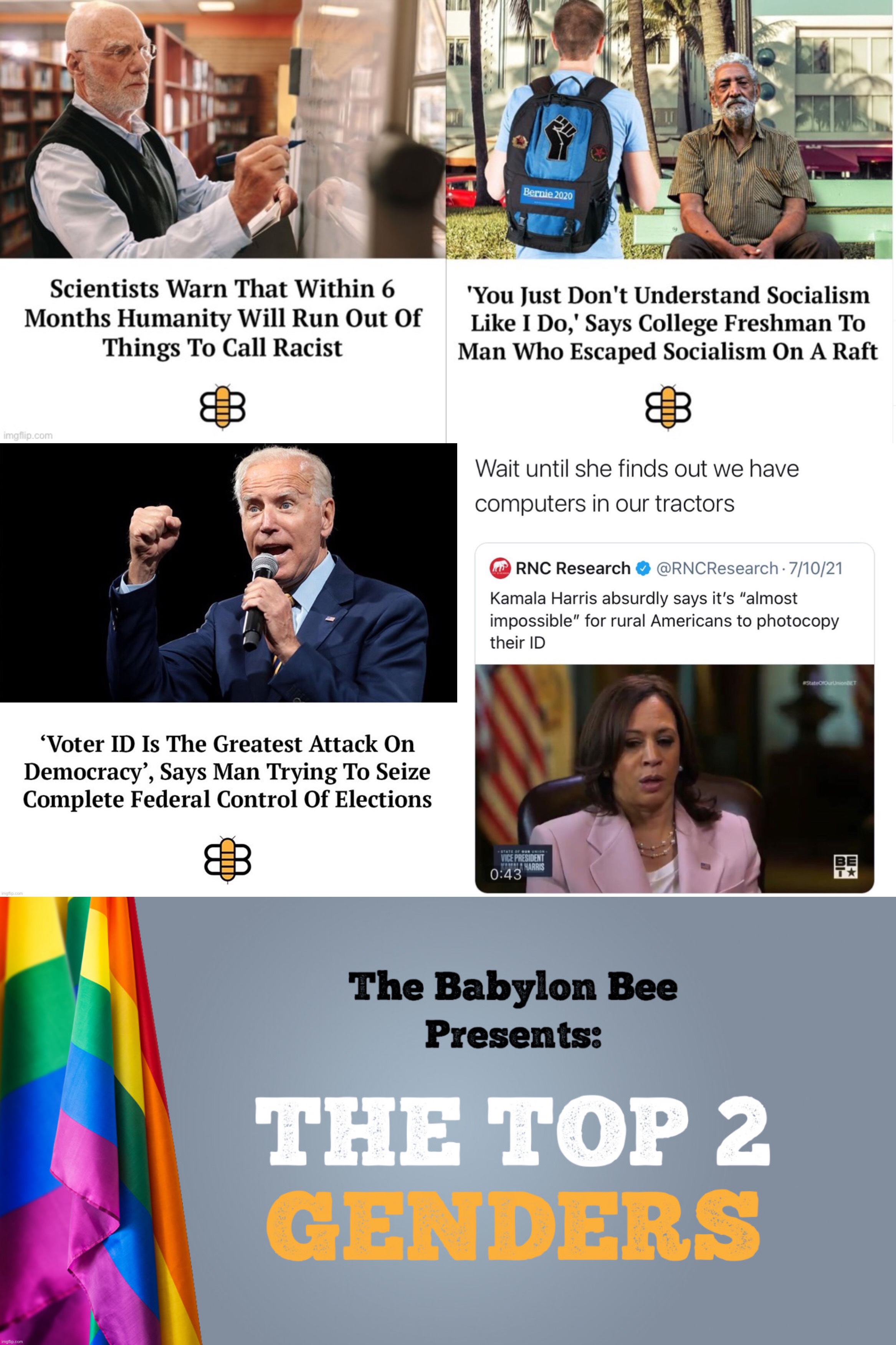 The Babylon Bee has been on fire lately XD | image tagged in satire,college liberal,joe biden | made w/ Imgflip meme maker