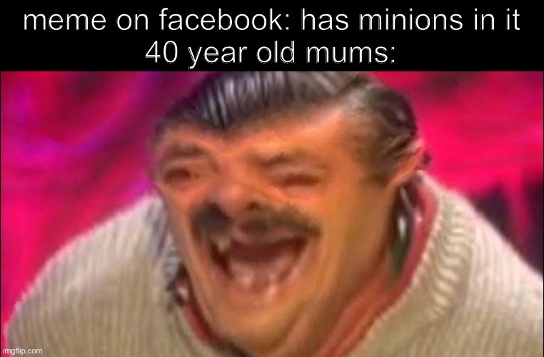 [insert funny title] |  meme on facebook: has minions in it
40 year old mums: | image tagged in minions,laughing | made w/ Imgflip meme maker