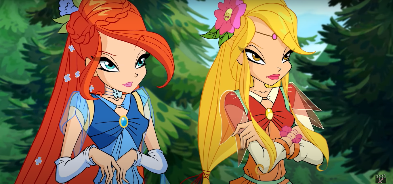 High Quality Winx Stella and Bloom Dubious Blank Meme Template