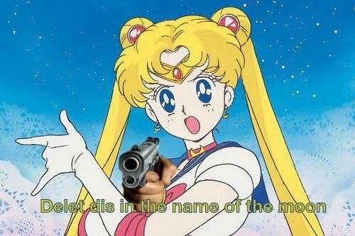 High Quality Sailor Moon Delet dis in the name of the moon Blank Meme Template