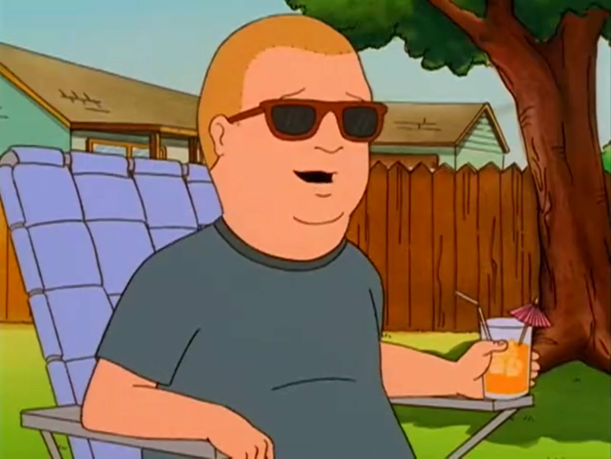 High Quality Bobby Hill with shades Blank Meme Template