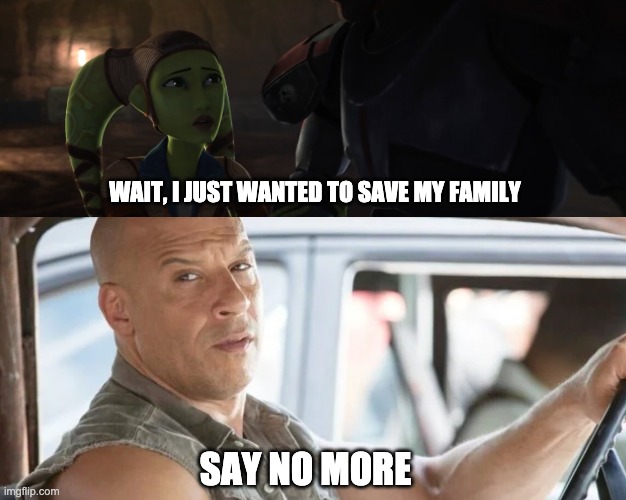 WAIT, I JUST WANTED TO SAVE MY FAMILY; SAY NO MORE | image tagged in the bad batch,family,memes | made w/ Imgflip meme maker