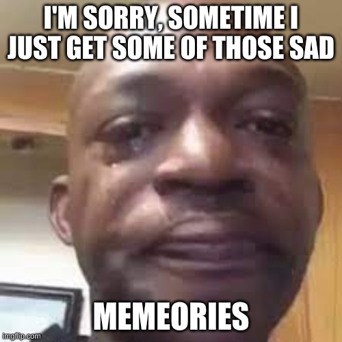 Crying Man | I'M SORRY, SOMETIME I JUST GET SOME OF THOSE SAD; MEMEORIES | image tagged in crying man | made w/ Imgflip meme maker