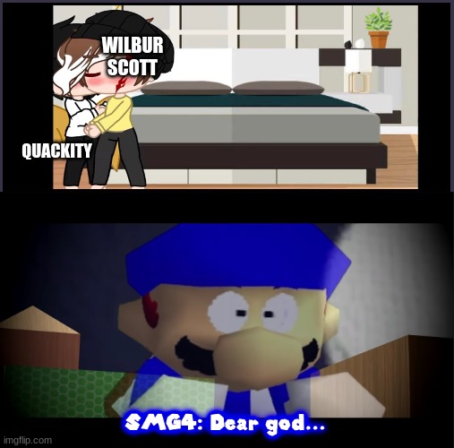 im not homophobic but this is certified cringe | WILBUR SCOTT; QUACKITY | image tagged in cringe,shipping | made w/ Imgflip meme maker