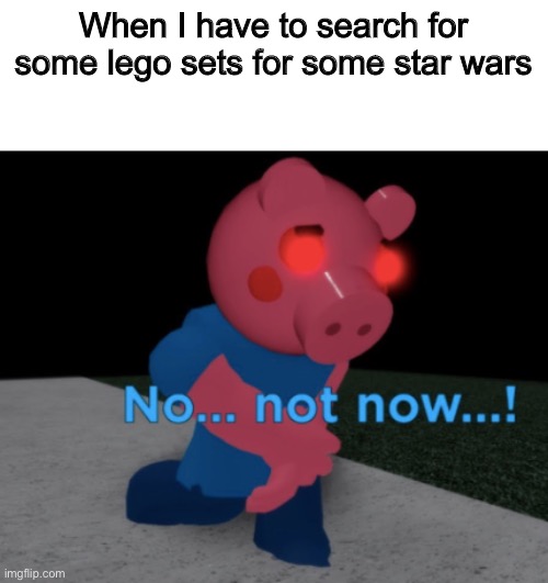 No... not now...! | When I have to search for some lego sets for some star wars | image tagged in no not now | made w/ Imgflip meme maker