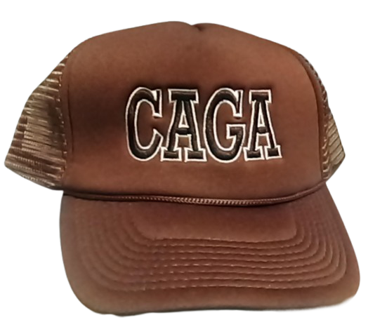 CAGA Hat dark brown trans Blank Meme Template