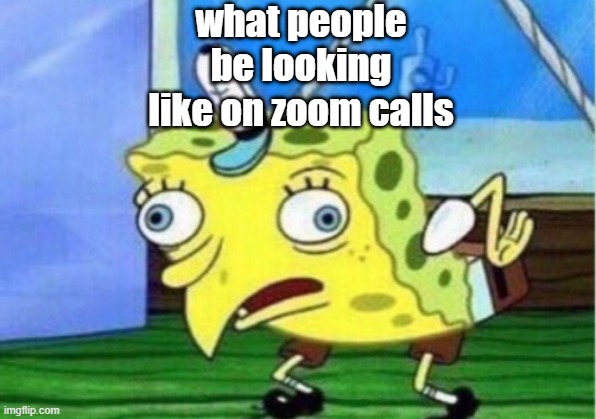 zoom kids be like | what people be looking like on zoom calls | image tagged in memes,mocking spongebob | made w/ Imgflip meme maker