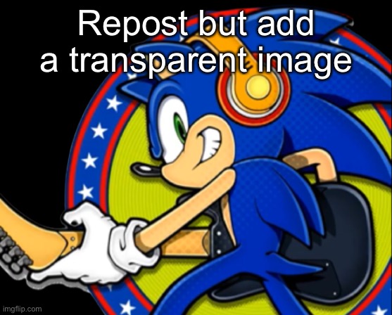Sonic with a guitar | Repost but add a transparent image | image tagged in sonic with a guitar | made w/ Imgflip meme maker