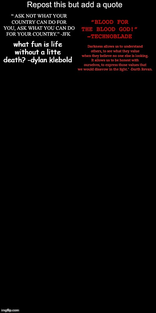 Darkness allows us to understand others, to see what they value when they believe no one else is looking. It allows us to be honest with ourselves, to express those values that we would disavow in the light." -Darth Revan. | made w/ Imgflip meme maker