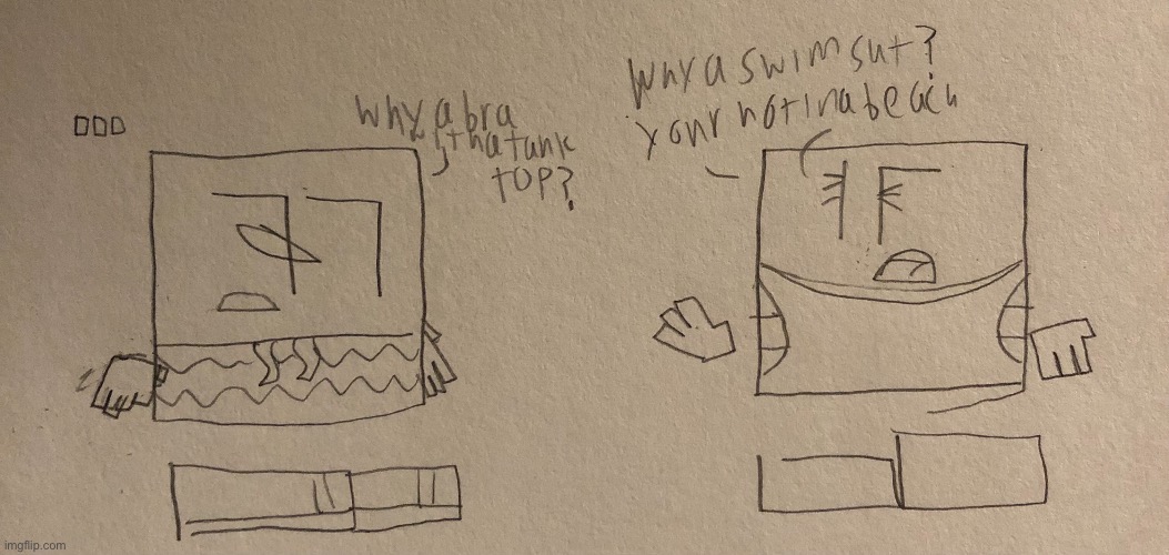 Just a sketch of Cuber and his sis Frosty | image tagged in cuber,frosty | made w/ Imgflip meme maker