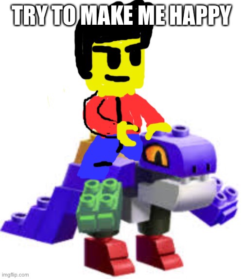 Winston rides on Blockheart | TRY TO MAKE ME HAPPY | image tagged in winston rides on blockheart | made w/ Imgflip meme maker