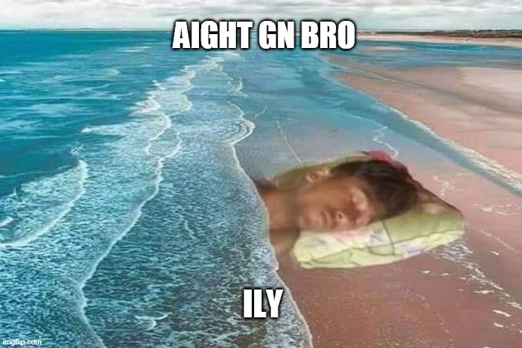 AIGHT GN BRO; ILY | image tagged in memes | made w/ Imgflip meme maker