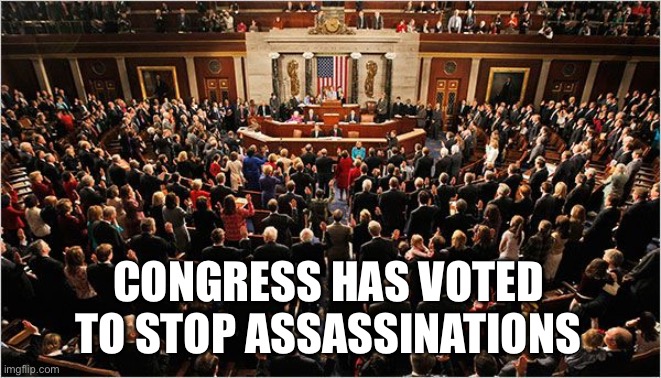 Thank you everyone who voted. | CONGRESS HAS VOTED TO STOP ASSASSINATIONS | image tagged in congress,memes,politics,vote,assassination | made w/ Imgflip meme maker