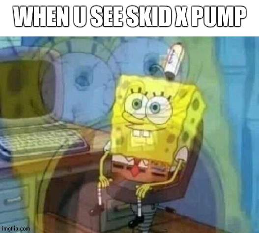 Internal screaming | WHEN U SEE SKID X PUMP | image tagged in internal screaming | made w/ Imgflip meme maker