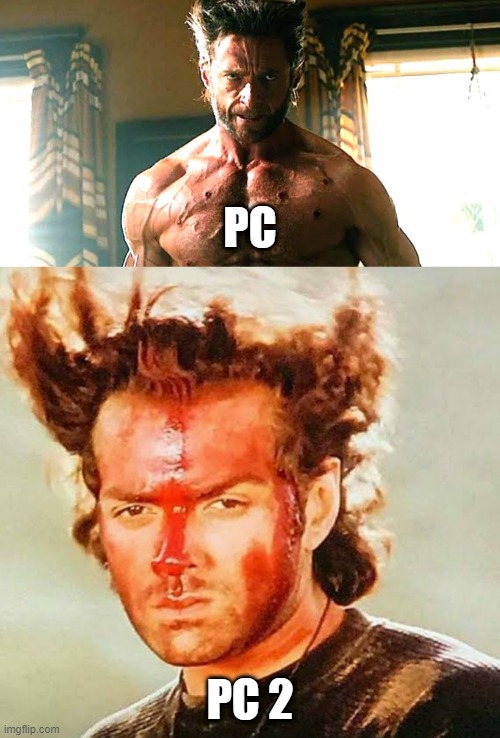 PC versus PC 2 | PC; PC 2 | image tagged in pc,pc 2,computer,console wars,gaming | made w/ Imgflip meme maker