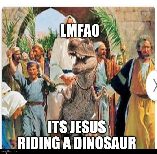 The searches are true | LMFAO; ITS JESUS RIDING A DINOSAUR | image tagged in lmfao | made w/ Imgflip meme maker