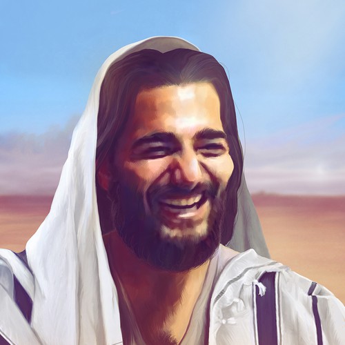 High Quality jesus laughing Blank Meme Template