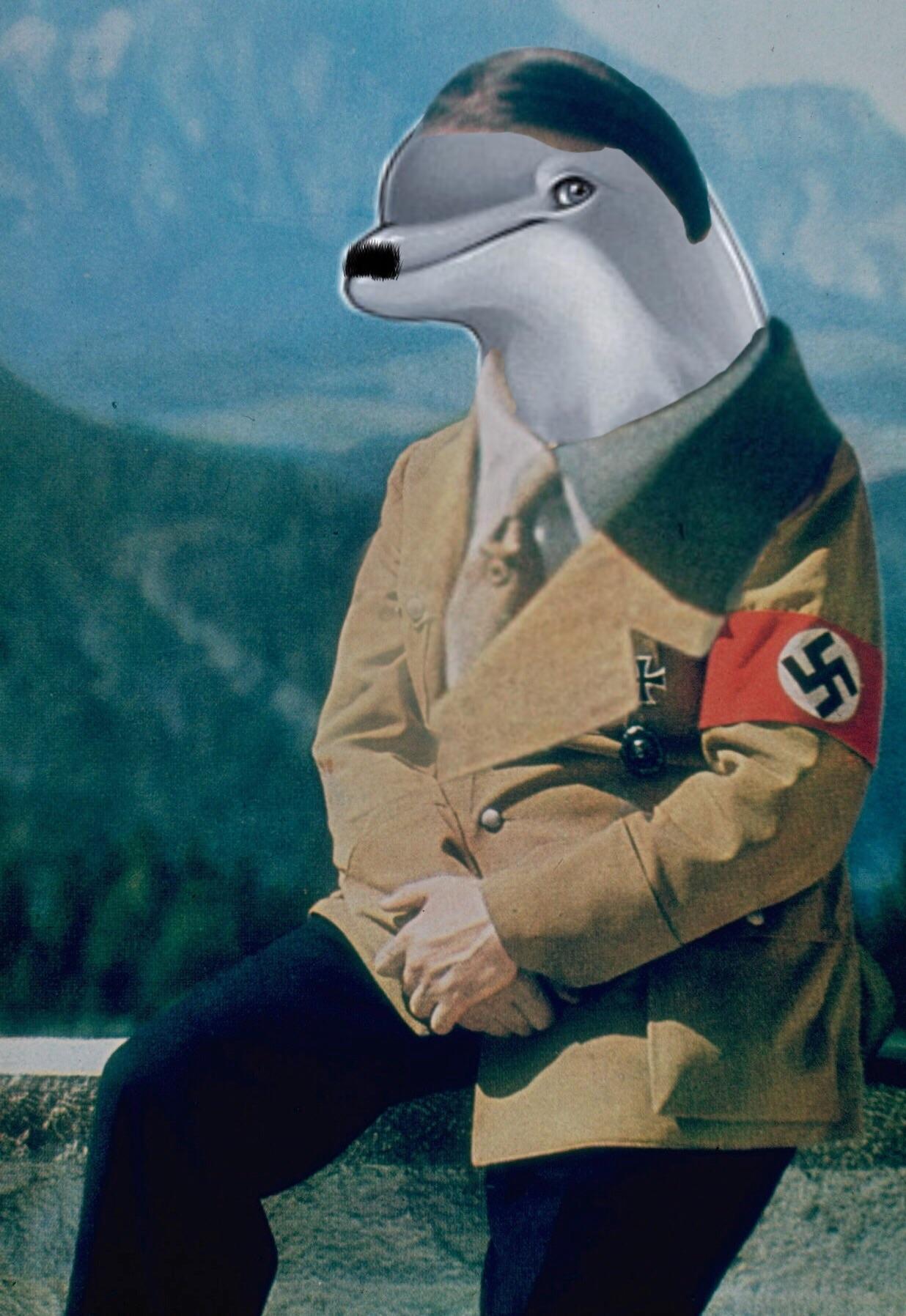 Dolphin Hitler Blank Meme Template