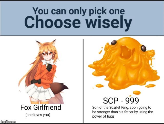 Scp 999 is the superior choice | made w/ Imgflip meme maker