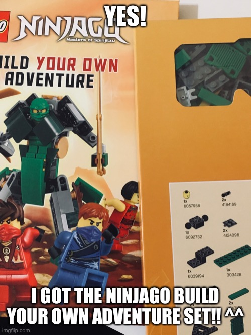 Not trying to advertise or brag or anything…just wanted to show you the present I got for my bday :) | YES! I GOT THE NINJAGO BUILD YOUR OWN ADVENTURE SET!! ^^ | image tagged in birthdaygift,ninjago,yes | made w/ Imgflip meme maker