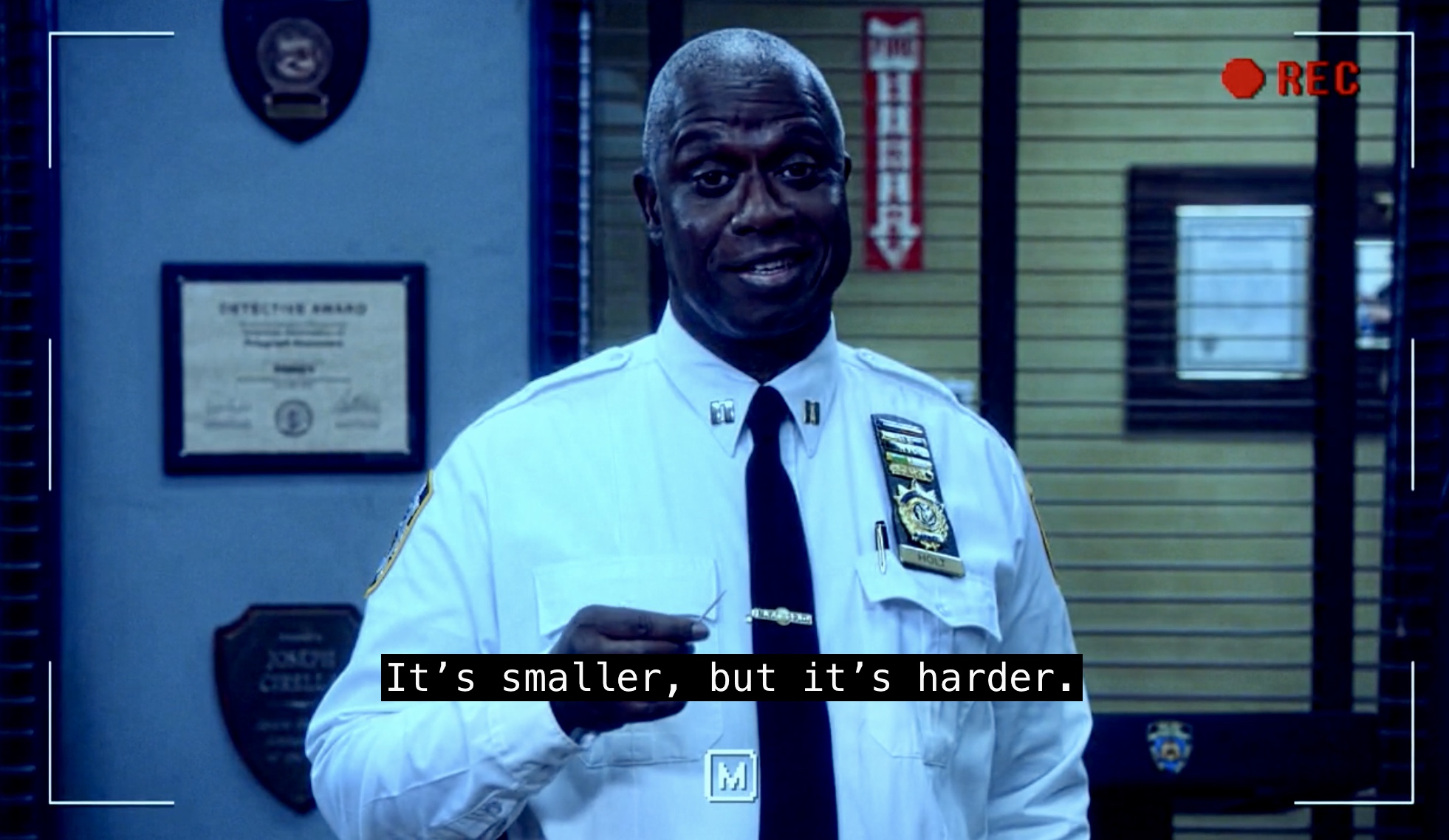 Brooklyn 99 captain holt audition describing perfect can Blank Meme Template