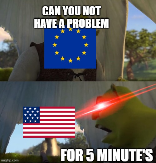 5 min | CAN YOU NOT HAVE A PROBLEM; FOR 5 MINUTE'S | image tagged in shrek for five minutes | made w/ Imgflip meme maker