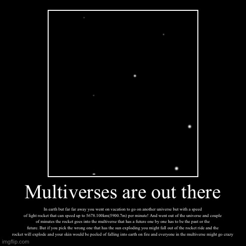 Multiverse is out there | image tagged in demotivationals | made w/ Imgflip demotivational maker
