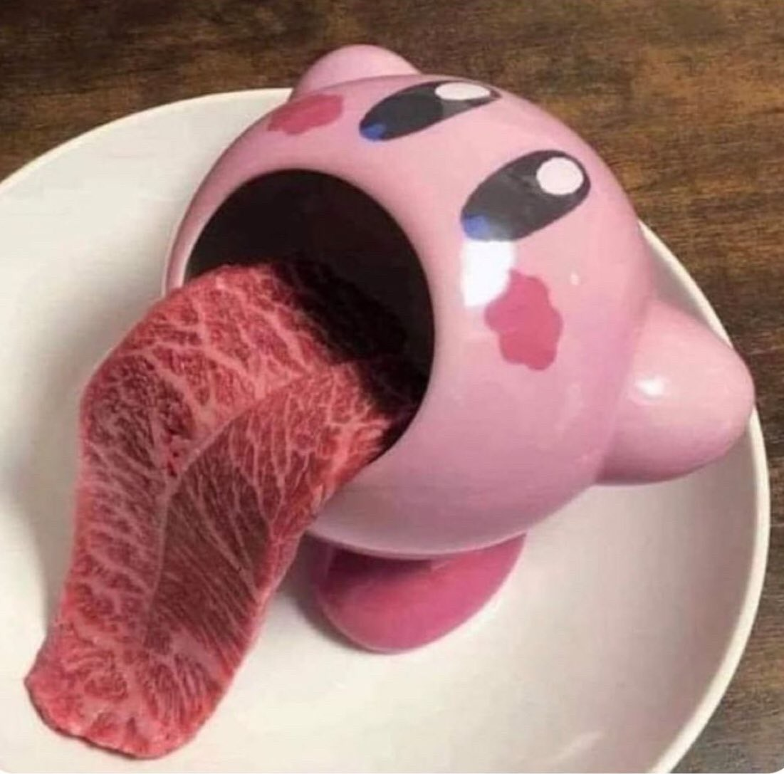 High Quality Kirby Tongue Blank Meme Template