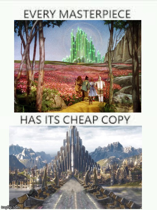 Land of oz vs asgard | image tagged in every masterpiece has its cheap copy,thor,marvel,the wizard of oz,wizard of oz | made w/ Imgflip meme maker