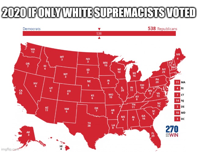 2020 IF ONLY WHITE SUPREMACISTS VOTED | image tagged in memes | made w/ Imgflip meme maker