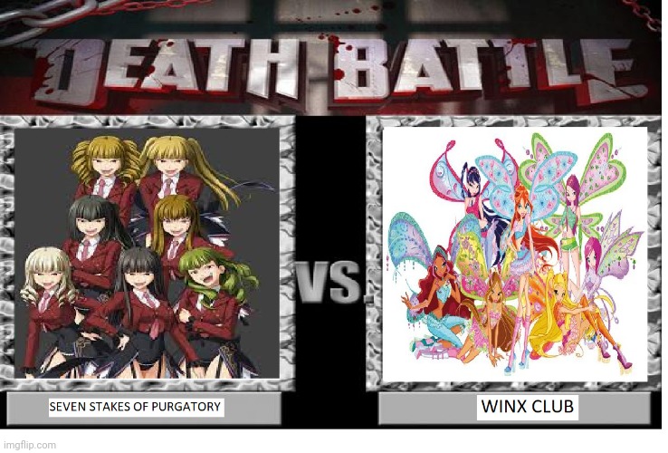 seven stakes of purgatory vs winx club | image tagged in anime,cartoons,animation,winx,umineko | made w/ Imgflip meme maker